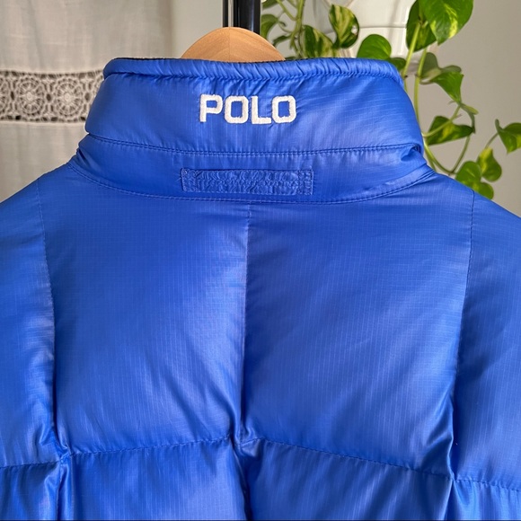 VINTAGE 90's POLO Sport RALPH LAUREN Ocean Blue Quilted Down Puffer Puffer Jacke - Picture 4 of 16